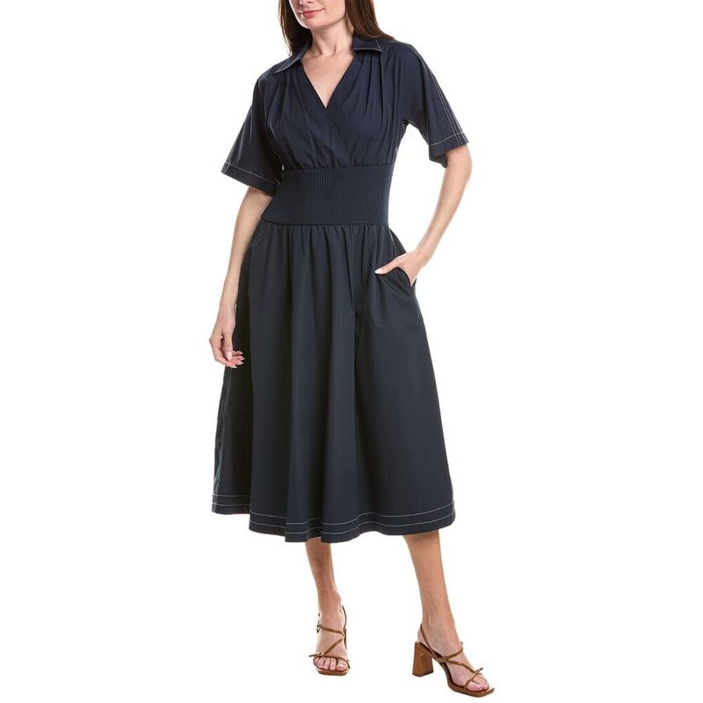Hugo Boss Womens  Dakari Midi Dress, Blue